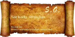Sarkady Orsolya névjegykártya